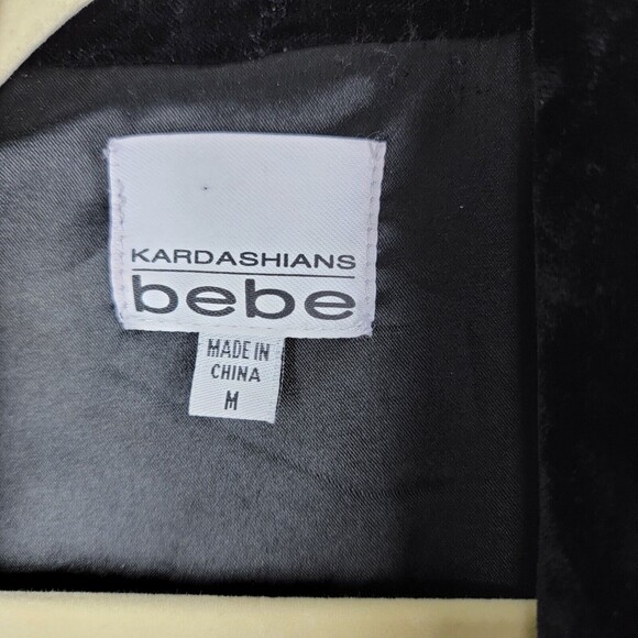 Bebe Kardashian Jacket Blazer M Asymmetric Zipper Sequin Swiftie Moto Mob Wife - Picture 5 of 16